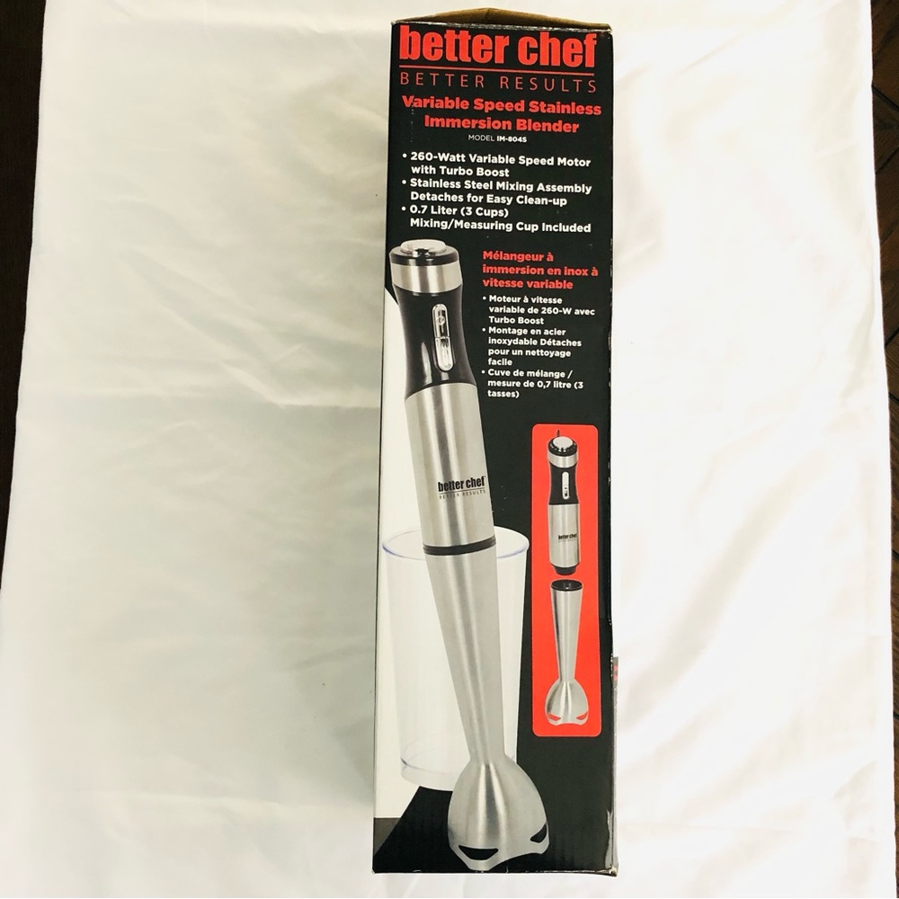 Immersion Blender Stainless Steel Electric Variable Speed by Better Chef. NWT